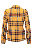 Fashion Street Plaid Patchwork Turn-back Collar Outerwear(4 Colors)