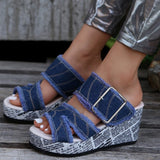 Casual Patchwork Round Comfortable Out Door Wedges Shoes (Heel Height 3.15in)