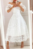 Sweet Elegant Solid Lace V Neck Princess Dresses