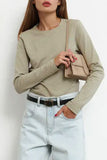 Casual Simplicity Solid O Neck Tops