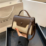 Casual Simplicity Solid Patchwork Weave Bags(4 Colors)