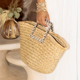 Casual Daily Patchwork Rhinestone Weave Bags