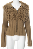 Casual Fringed Trim Zipper Turtleneck Sweaters