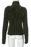 Casual Fringed Trim Zipper Turtleneck Sweaters