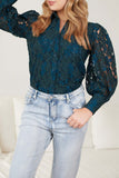 Sexy Lace Hollow Out Turndown Collar Blouses