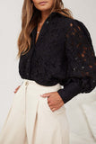 Sexy Lace Hollow Out Turndown Collar Blouses