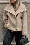 Casual Street Buckle Gross Turndown Collar Outerwear