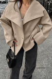 Casual Street Buckle Gross Turndown Collar Outerwear