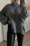 Casual Daily Patchwork Weave Half A Turtleneck Sweaters(5 Colors)