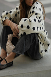 Casual Street Love Print Patchwork Zipper O Neck Outerwear