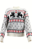 Casual Wapiti Patchwork O Neck Sweaters