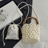 Casual Daily Patchwork Pearls Decor Bags(3 Colors)