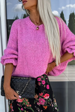 Casual Ruffle Weave O Neck Sweaters(4 Colors)