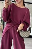 Casual Pocket Backless O Neck Long Sleeve Two Pieces(3 Colors)