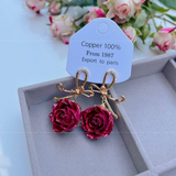 Elegant Real flowers Patchwork Metal Accessories Trim Earrings(Each one is unique)(17 Colors)