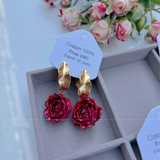 Elegant Real flowers Patchwork Metal Accessories Trim Earrings(Each one is unique)(17 Colors)