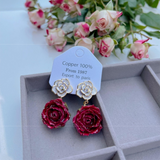 Elegant Real flowers Patchwork Metal Accessories Trim Earrings(Each one is unique)(17 Colors)