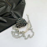 Daily Leopard Print Chains Pearls Decor Zipper Bags(3 Colors)