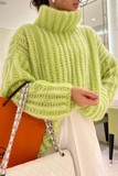 Casual Solid Color Weave Turtleneck Sweaters(4 Colors)