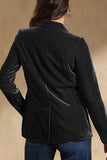 Casual Buttons Slit Velvet Turn-back Collar Outerwear(4 Colors)