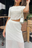 Elegant Weave O Neck Sleeveless Two Pieces