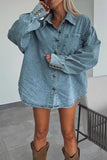 Casual Buttons Irregular Turndown Collar Long Sleeve Two Pieces