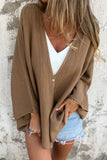 Casual Solid Color Buttons V Neck Tops(6 Colors)