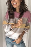 Chicindress Loose Round Neck Multicolor Knit Sweater