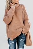 Fashion Solid Patchwork Turtleneck Sweaters(7 Colors)