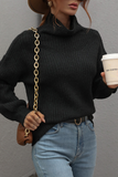 Casual Solid Patchwork Turtleneck Sweater(6 Colors)