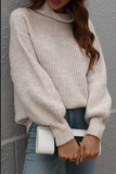 Casual Solid Patchwork Turtleneck Sweater(6 Colors)