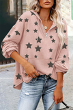 Casual The stars Pocket Zipper V Neck Tops(5 Colors)