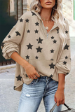 Casual The stars Pocket Zipper V Neck Tops(5 Colors)