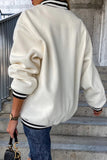 Casual Street Color Block Buckle Contrast O Neck Jacket(4 Colors)