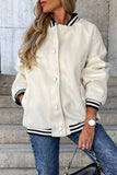 Casual Street Color Block Buckle Contrast O Neck Jacket(4 Colors)