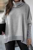 Casual Solid Patchwork Turtleneck Tops(6 Colors)