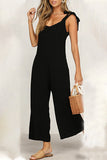 Casual Daily Solid Pocket V Neck Loose Jumpsuits(4 Colors)