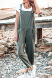 Casual Simplicity Solid Pocket Loose Jumpsuits