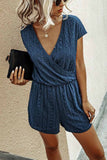 Chicindress Solid V Neck Short Sleeve Loose Romper