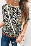 Chicindress Short Sleeve Leopard Print Basic T-shirt