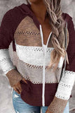 Chicindress Contrast Color Knitted Zipper Lightweight Hoodie