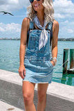 Chicindress Blue Denim Casual Overall Dress