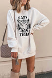 Chicindress Tiger Printed White Mini Dress (2 Colors)