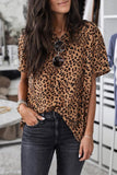 Chicindress Leopard Print Loose Design Brown T-shirt