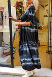 Chicindress Printed Tie-dye V-neck Casual Maxi Dress