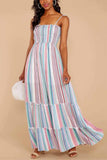 Chicindress Colorful Stripe Print Dress