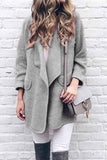 Chicindress Solid Color Loose Coat With Pockets