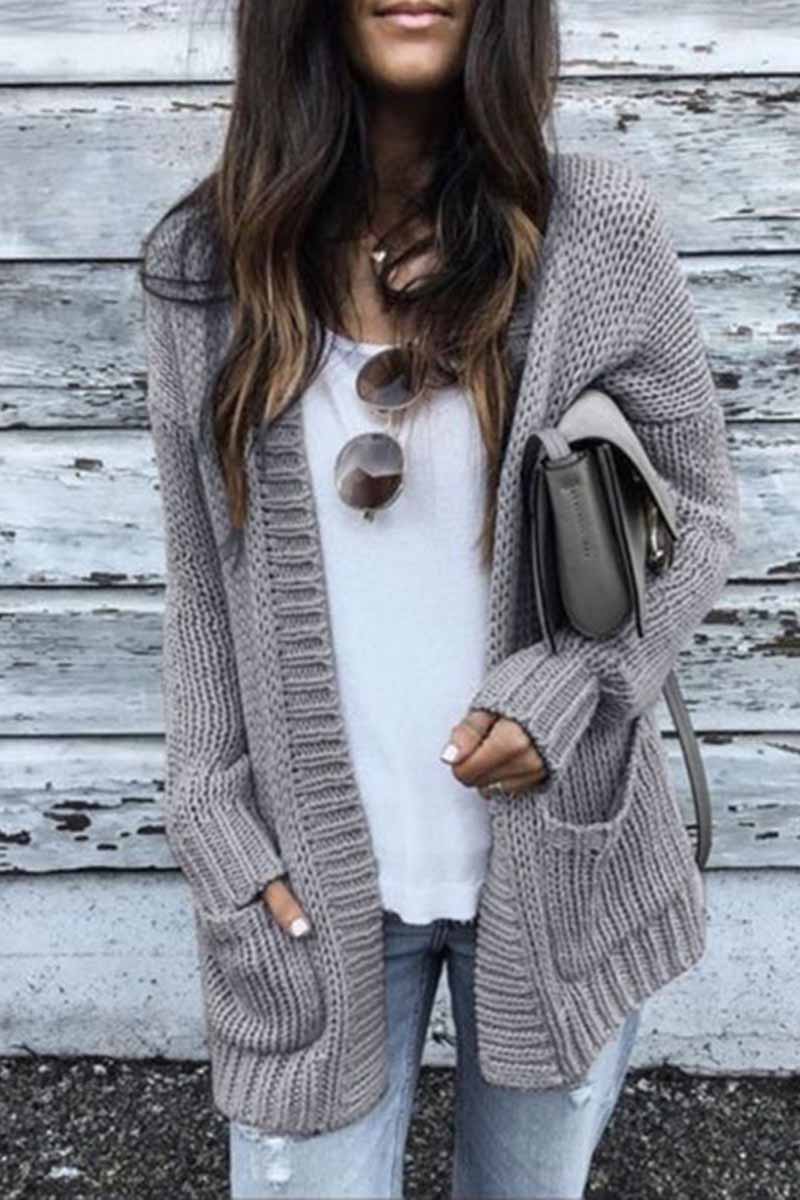 Chicindress Solid Loose Sleeve Sweater Cardigan – chicindress