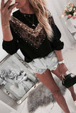 Chicindress Leopard Stitching Sweatshirt