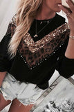 Chicindress Leopard Stitching Sweatshirt